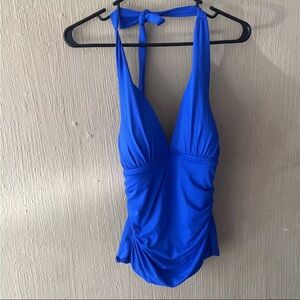 La Blanca Womens royal blue Goddess swim Halter Goddess Tankini Size 10 swimsuit